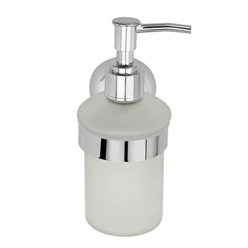 Image of USF Bath Accessories 304 Stainless Steel and Glass Liquid Soap Dispenser for Bathroom and Wash Basin (Medium,Chrome)