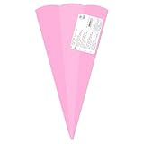 Ursus 974 00 20-3D Schultüten Rosé, 5 Stück, Rohlinge aus 3D-Colorwellpappe 260 g/m², 6-eckig, Höhe ca. 41 cm, Durchmesser ca. 15 cm, zum Selbstbasteln, für die Einschulung