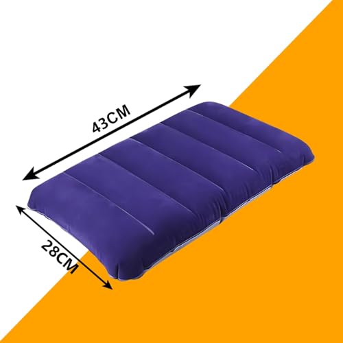 Image of Premium Inflatable Travel Pillow for Neck & Back Support | Soft Flocked Air Cushion | Quick Inflate /Deflate Valve | Lightweight, Portable & Foldable