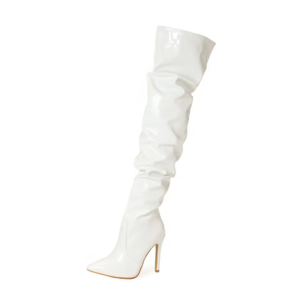 Botas Mujer Altas Invierno Elástico Vintage Boots de Nieve Casual