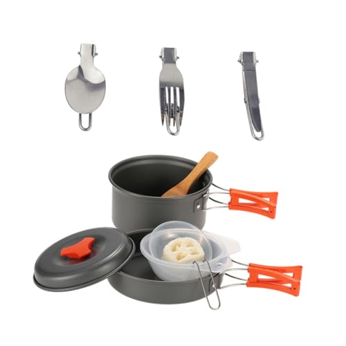 NULYLU Camping Cookware Set 1 Set Picnic Pot Cooking Utensils Portable Cooking Kit for Camping Hiking and BBQ