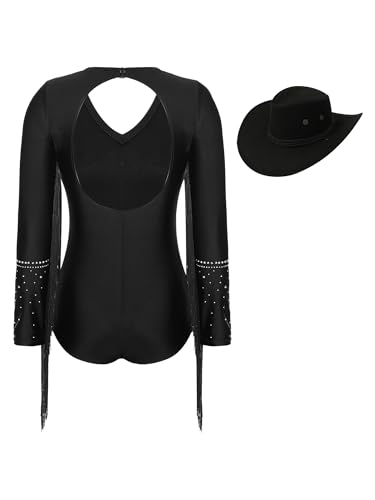 Costume de danse tango pour femmes avec léotard et franges