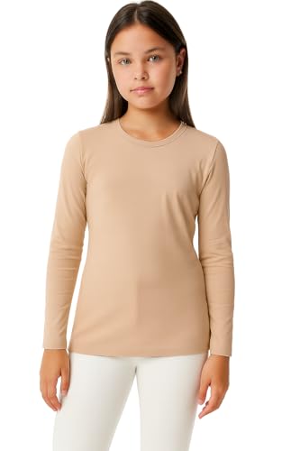 Amazon.com: Lilax Girls' Basic Long Sleeve Round Neck Cotton T
