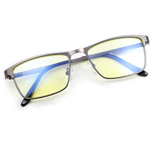 Image of YIMI Mens Blue Light Glasses Men Computer Gaming BlueLight Blocking Glasses Metal Anti Eyestrain Clear Lens Eye Protection