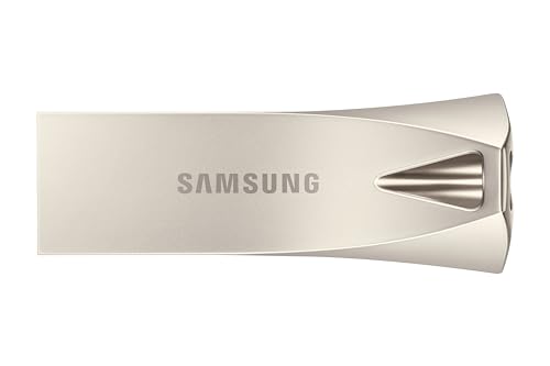 Samsung Clé USB BAR Plus de Type A, 256 Go, 400 Mo/s en lecture, 110 Mo/s en écriture, Clé USB 3.1, résistante aux chocs, champagne argenté, ‎MUF-256BE3/APC