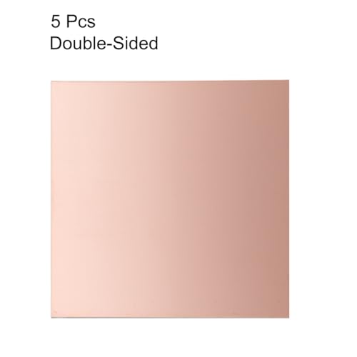 uxcell 5pcs 200x200mm Double Sided Copper Clad Laminate PCB Circuit Board FR4 1mm Thickness DIY Prototyping PCB Board