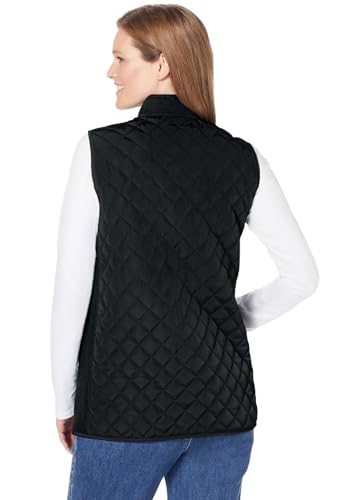 Woman Within Plus Size Zip-Front Quilted Vest Long Lightweight Gilet2