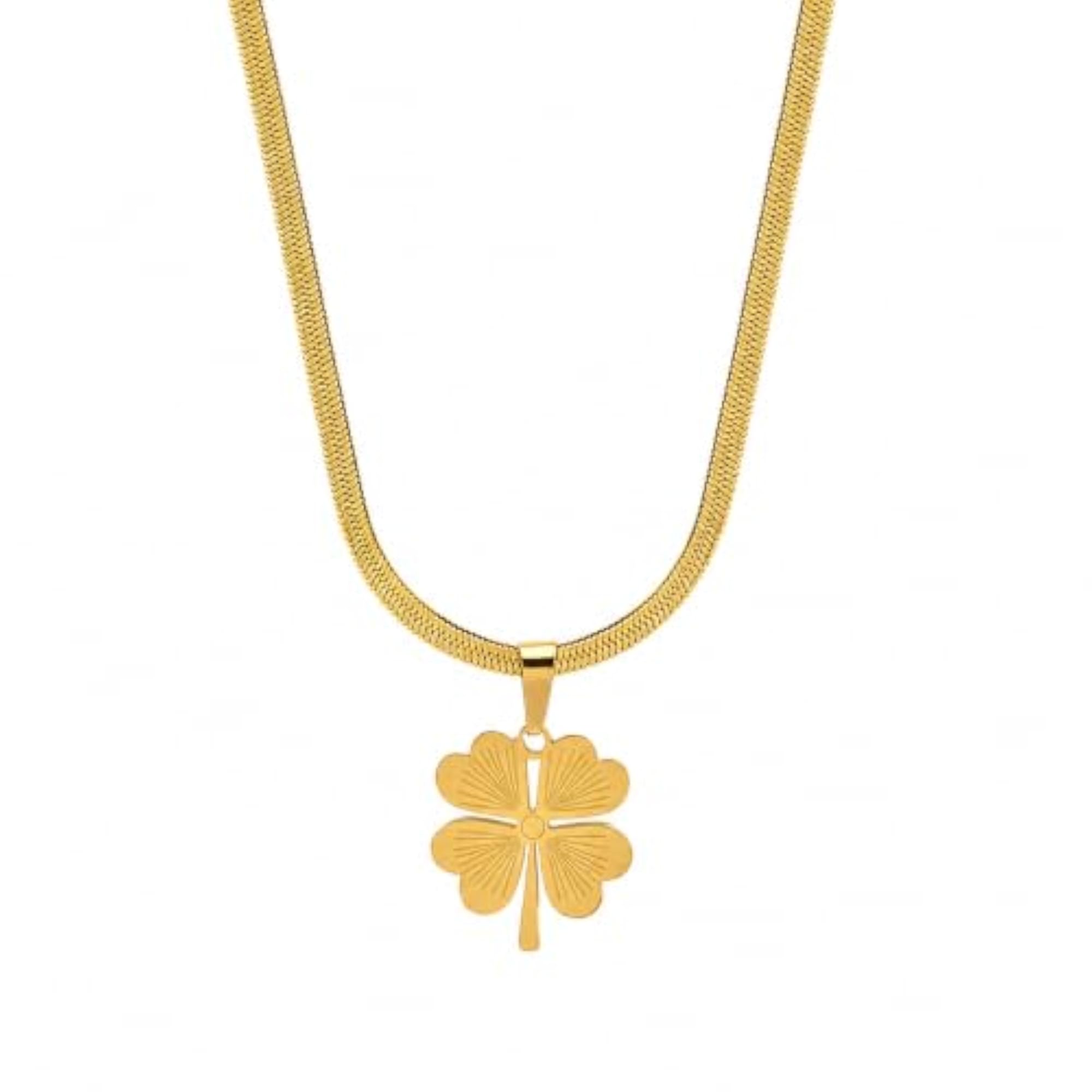 Women's Gold-Tone Four Leaf Clover Pendant Necklace, Lucky Charm