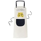MCJS New Year of Tiger Animal China Zodiac Kitchen Pocket Pinafore Adjustable Bib Apron Soft Chef
