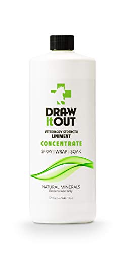 Draw It Out Liniment Spray Concentrate - Veterinary Strength - Odorless and Colorless - Pain Relief Topical Analgesic Horse Cream for Joint and Muscle Pain - Spray Wrap Soak - Natural Mineral - 32 oz