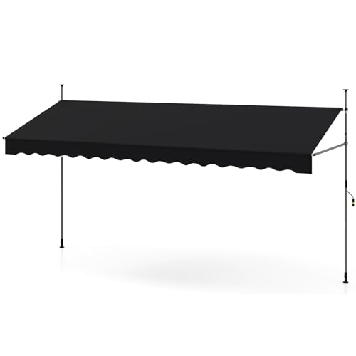 COSTWAY Klemmmarkise, 400 cm Balkonmarkise ohne Bohren mit Handkurbel, Höhenverstellbar & UV-beständig, Markise Sonnenschutz Outdoor für Terrasse Balkon Garten (400 cm,Schwarz) COSTWAY Klemmmarkise, 400 cm Balkonmarkise ohne Bohren mit Handkurbel, Höhenverstellbar & UV-beständig, Markise Sonnenschutz Outdoor für Terrasse Balkon Garten (400 cm,Schwarz)