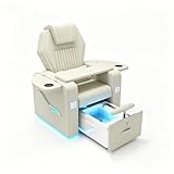 VogueNest 3-in-1 Pedicure Chair for Nail Tech – Power Recline 110°-180°, 6-Zone Support, Massage Foot Bath, No-Plumbing Spa Chair, Ideal Silla para Pedicura Profesional (White)