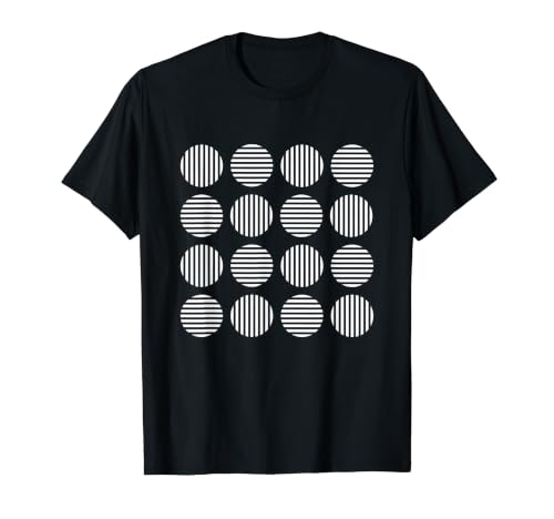 Carré Le Cercle Noir et Blanc Bauhaus Shapes Mania T-Shirt Graphique avec Valeur