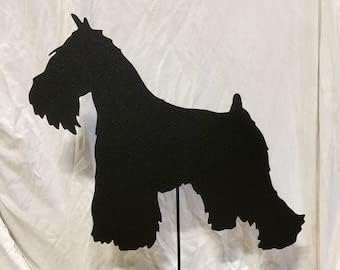 Estaca de jardín Schnauzer miniatura o arte de pared de metal, recuerdo de mascotas para perros, decoración de arte de jardín, regalo para amantes