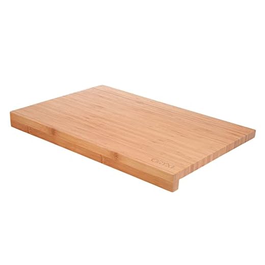 ORYX 5073000 Cocina Fabricada En Madera De Bambu 100% con Borde 46x30,5 cm.Tabla Cortar,Carne Pescado,Verduras,Frutas,Alimentos, 31 litros, Multicolor