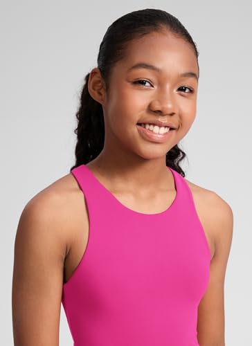 Image of CRZ YOGA Girls Butterluxe Double Lined Tank Top | Dance, Extremely Soft, Tight Fit, Waist Length, High Neck, Athletic, Sleeveless Shirts for Teen