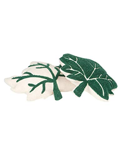 Coussins Little Fall coton forme de feuilles vert blanc NATTIOT lit - 3