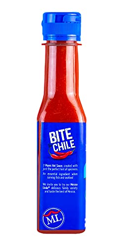 Image of Mexico Lindo 7 Mares Hot Sauce | Perfect for Fish & Seafood | 10,800 Scoville Level | Spicy Flavor | 5 Fl Oz Bottles (Pack of 6)