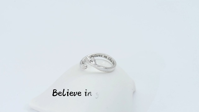 Adjustable Sterling Silver Hug Ring – Always My Daughter Forever My Friend – Hand Hugging Design With Cubic Zirconia