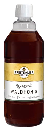 Breitsamer Botella líquida de miel de miel de bosque, 1 kg, para profesionales de la cocina, aromática miel oscura, ideal para grandes consumidores, hoteles, gastronomía (1 x 1000 g)