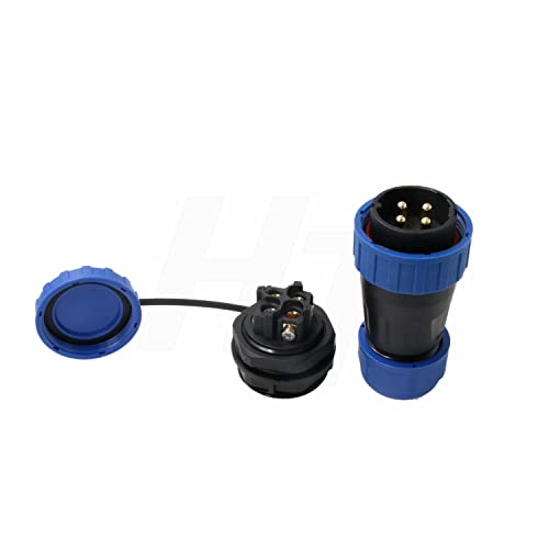 HangTon TY28 4 Pin 45Amp Solder-Free Aviation Waterproof Quick-Disconnect Connector Male Female Cable Plug Socket Screw-Crimp for Power Device
