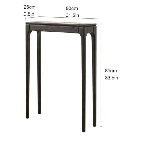 Image of Wooden Console Table Narrow Entryway Table Thin Console Table Solid Wood Sofa Tables for Living Room Hallway Foyer, Wooden Hallway Console Table with Drawers (80 * 20 * 85Cm)
