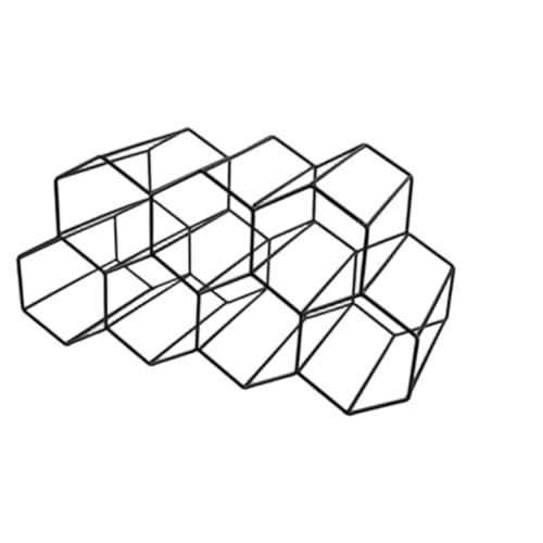 Bosiyrggrl Portabottiglie da Vino Moderno In Metallo A D'Ape, Portabottiglie da Tavolo A D'Ape, Portabottiglie Esagonale per 9 Bottiglie di Vino, Espositore A