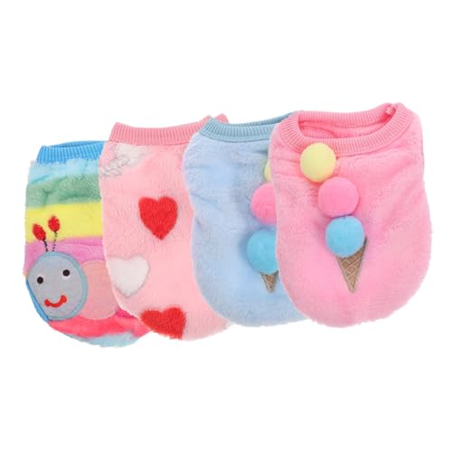 Gadpiparty 4 Piezas Conjunto Ropa para Perros Pequeños Abrigado Suéter Adorable para Cachorros Invierno Ropa Ligera y Cómoda para Mascotas XXS