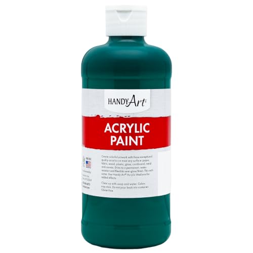 Handy Art Student Acrylic Paint, Phthalo Green, 16 oz Bottle, Semi-Gloss