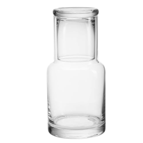 BlogBlog Set di caraffa d'acqua e bicchiere, decanter per collutorio, set di brocca per acqua per comodino (trasparente)