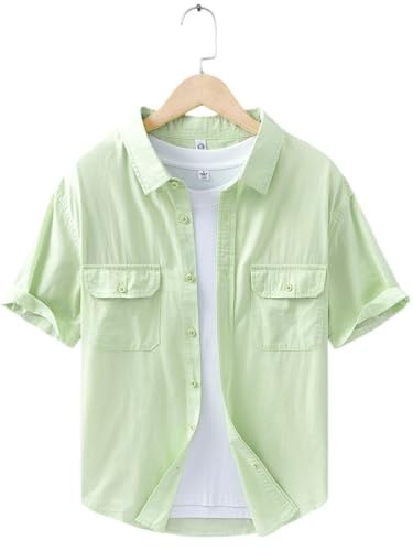 Chemise de travail japonaise pour homme en coton ample à double poches - 5