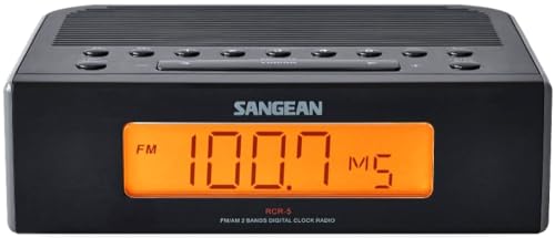 Sangean �R���p�N�gAM/FM�f���A���A���[���N���b�N ���W�I �傫���ēǂ݂₷���o�b�N���C�g�t��LED�f�B�X�v���C 6�t�B�[�g��AUX�P�[�u�� iPod�AiPhone�AMP3�f�W�^���I�[�f�B�I�v���[���[��ڑ�