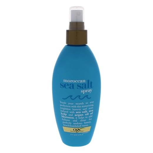 OGX Argan Oil of Morocco Hair-Texturizing Sea Salt Spray, Curl-Defining Leave-In Hair Styling Mist for Tousled Beach Waves and Textured Hold, Paraben-Free, Sulfate Surfactants-Free, 6 fl oz
