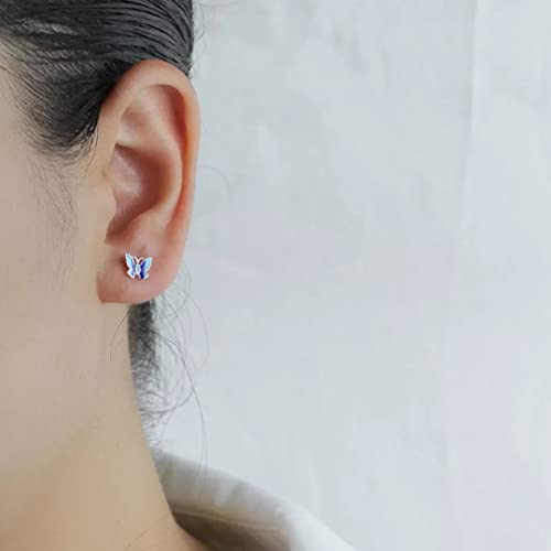 Boucles d'oreilles papillon bleu de Saint-Valentin pour les femmes