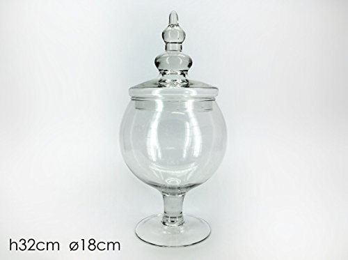 Cofanetto in vetro con coperchio h32 cm