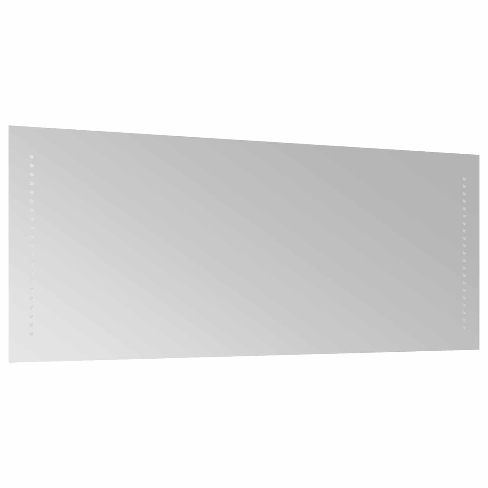 Espejo de baño LED transparente vidrio templado 100 x 40 cm montado en la pared sin marco con 120 LEDs/m iluminación suave CRI más de 80 ideal para baño y tocador