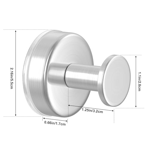 Image of HUFEEOH 4-Pack Silver Shower Suction Hooks for Bathroom Walls, O-Shape | Removable Suction Bases, Burr-Free Finish, Minimalist Lines, Robe And Bath Accessory Organization on Tile, Glass And Mirror