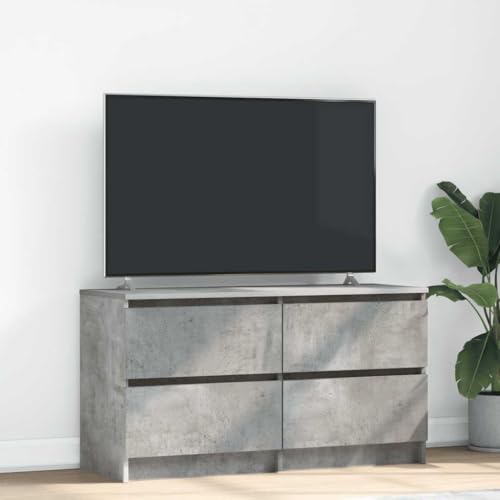 Iiaky Mueble de TV Madera Mueble TV Salon Mueble TV Madera Mesa Television Salon Mueble salón TV de ingeniería Gris hormigón 100x35x54 cm // 861799