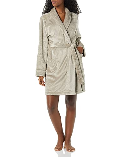 Image of Amazon Essentials Women's Mid-Length Plush Bath Robe, Loungewear (Available in Plus Size)