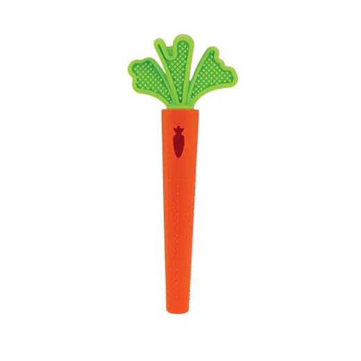 Nuby Silicone Carrot Tube Teether - Baby Teething Toy - Massaging Bristles for Sore Gums - 3+ Months