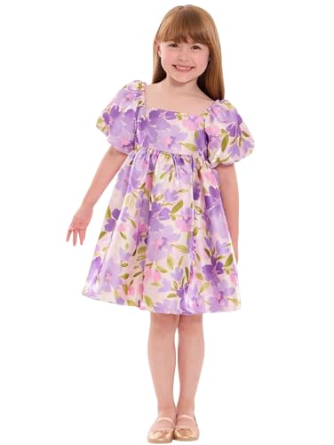 Bonnie Jean Girls Size 2T-16 Floral Satin Puff Sleeve Party Dress4