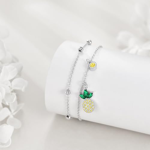 Image of VONALA Evil Eye Anklet 925 Sterling Silver Irish Celtic Knot /Witches Knot /Claddagh /Infinity Heart /Butterfly /Pineapple Chain Hotwife Anklet Foot Ankle Jewerly Gift for Women Mother Wife Sisters