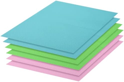 6 Pack Refrigerator Liners, EVA Drawer Liner, Washable Shelf Liners, Waterproof Fridge Mats Liner for Table, Drawer, Kitchen Cabinet - 17.7in11.4in (2 Blue + 2 Pink + 2 Green)