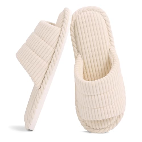 Image of shevalues Summer House Slippers for Women Men Breathable Waffle Indoor Slippers Slip-on Open Toe Home Shoes