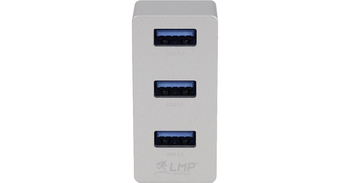 LMP USB-C Tiny Hub 3 Porte USB-A Per IMac 24' M1 (2021) - Alloggiamento In Alluminio Silver, Adesivo In Nanopolitmero