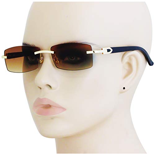 Vintage Rimless Sunglasses Rectangle Frameless Candy Color Glasses Women Men3