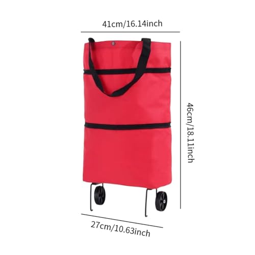 Colaxi Sacola de compras com rodinhas, bolsa dobrável, portátil, 2 em 1, carrinho de compras, carrin