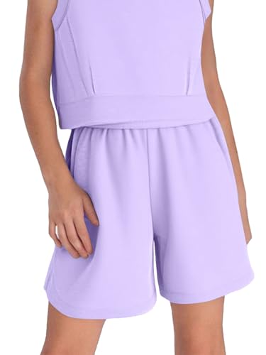 Jugaoge Girls Athletic Shorts with Pockets High Waist Active Performance Running Soccer Shorts Gym Sports