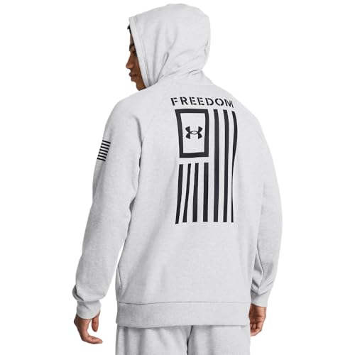 Under Armour Men's Freedom Flag Hoodie, (011) Mod Gray Light Heather / / Black, 4X-Large2