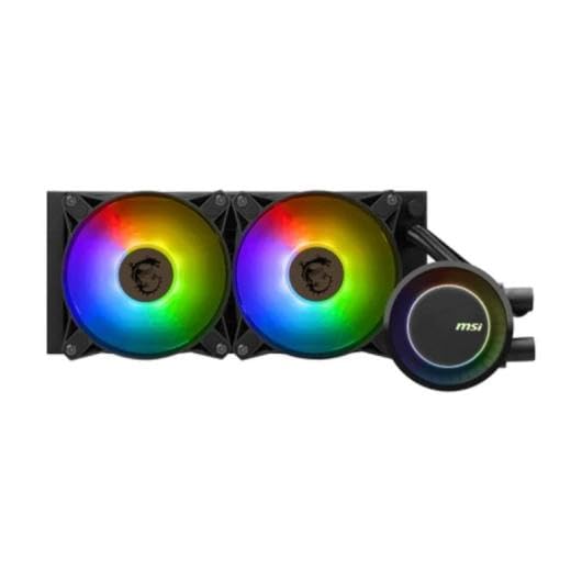 Image of MSI MAG CORELIQUID E240 AIO CPU Liquid Cooler - Enlarged Copper Cold Plate, ARGB Blockhead & FDB Fans, Dual-Chamber Water Block, Split-Flow Radiator, Mystic Light Supported - AMD & Intel Compatible